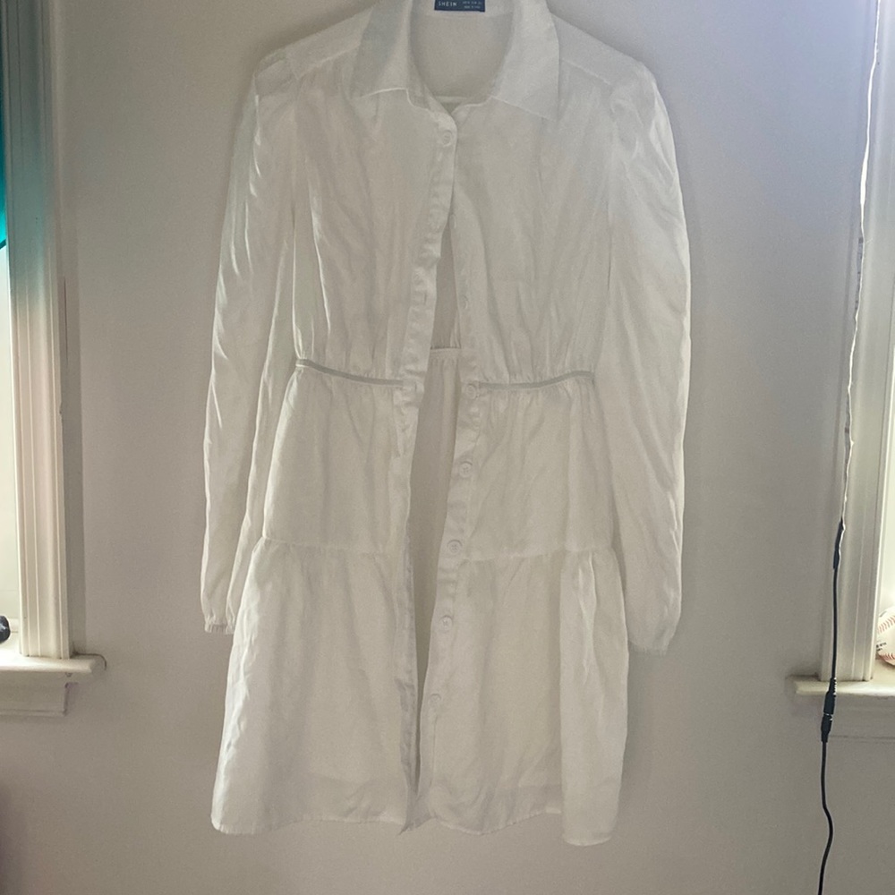 White button down dress